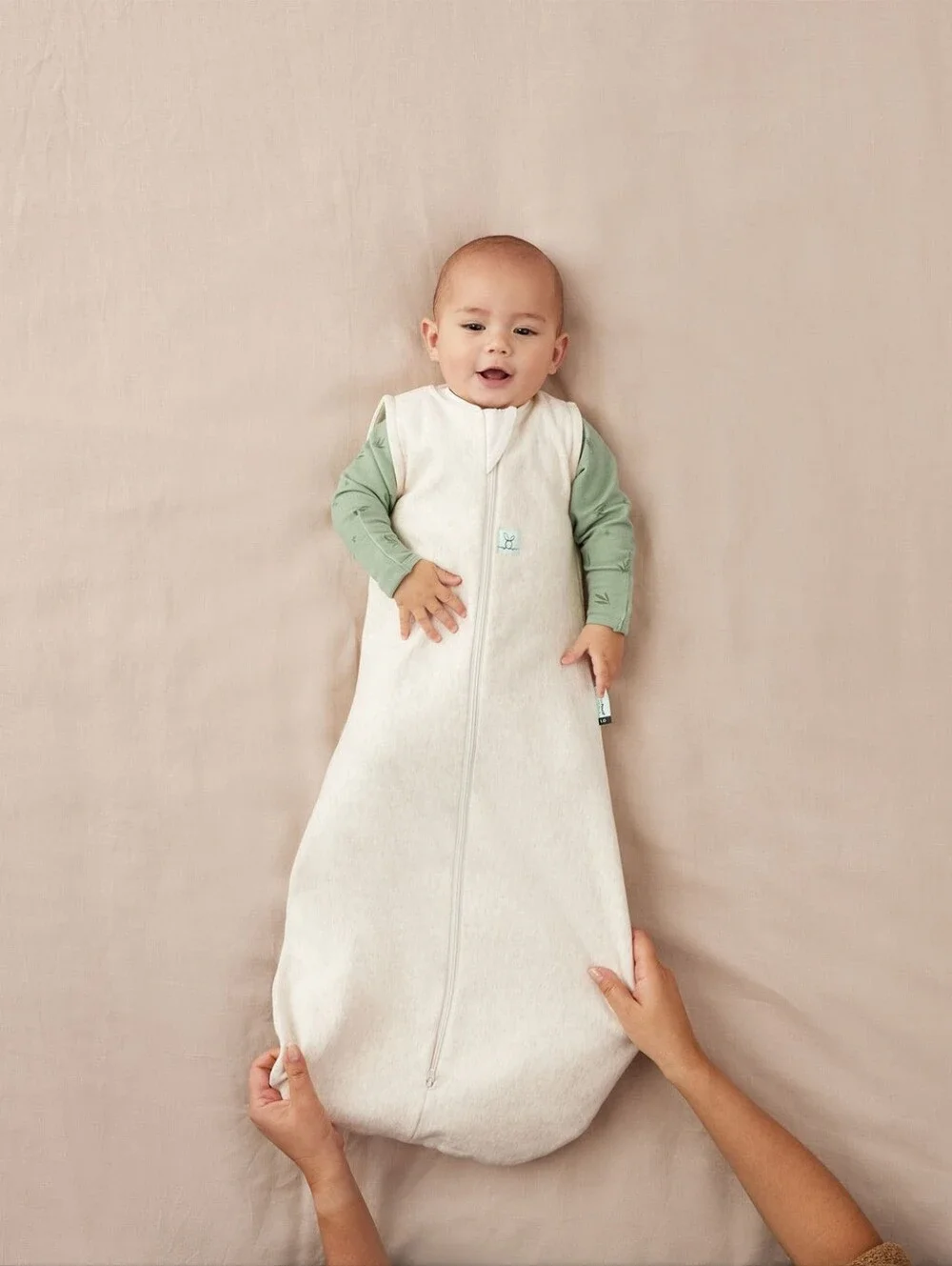 ErgoPouch Baby Organic Cocoon Swaddle Wrap Sack 1.0 TOG - Oatmeal Marle NB